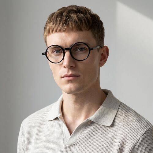 Peg Schwarze Runde Brille
