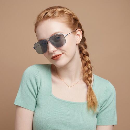 Candice Blue Aviator Sunglasses