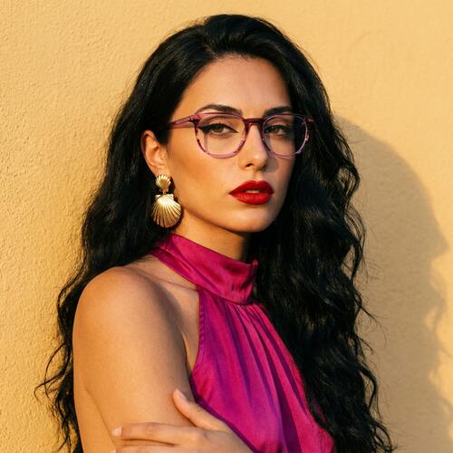 Larissa Purple Round Glasses