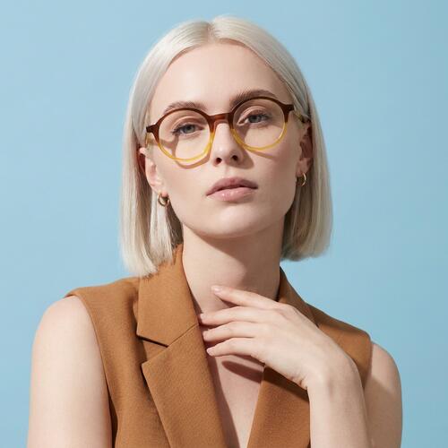 Emery Yellow Round Glasses
