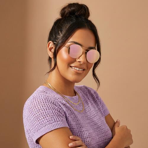 Veronica Gold Aviator Sunglasses