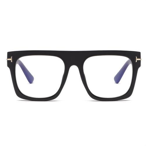 Vibrant Black Square Glasses