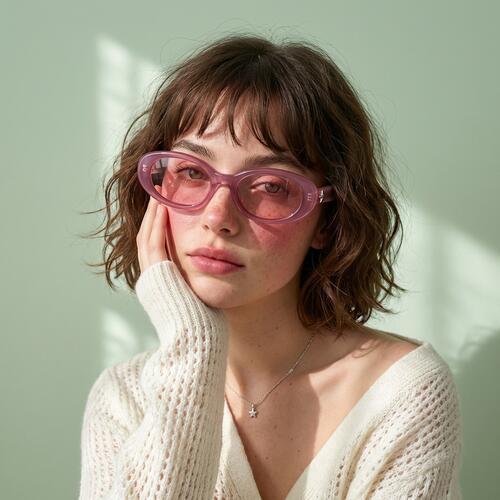 Hannah Lunettes de soleil Ovales Roses
