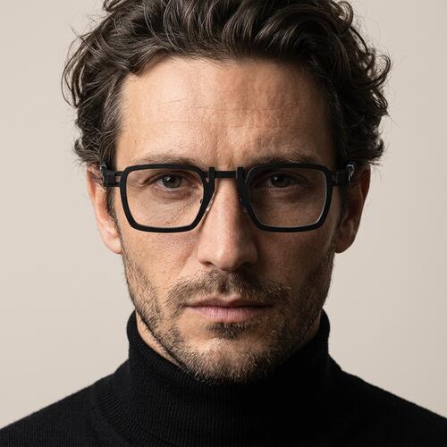Jeremy Schwarze Quadratische Brille