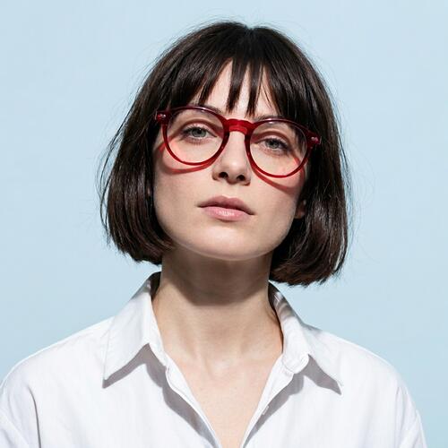 Cumberland Gafas Redondas Rojas