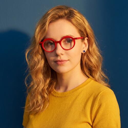 Morgan Red Round Glasses