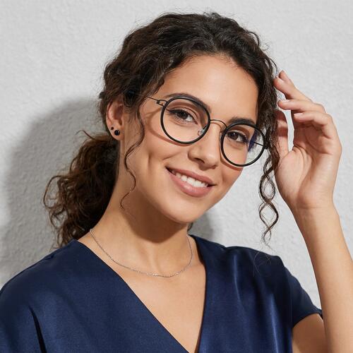 Aurora Black Round Glasses