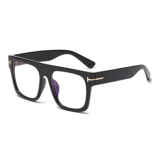 Vibrant Black Square Glasses