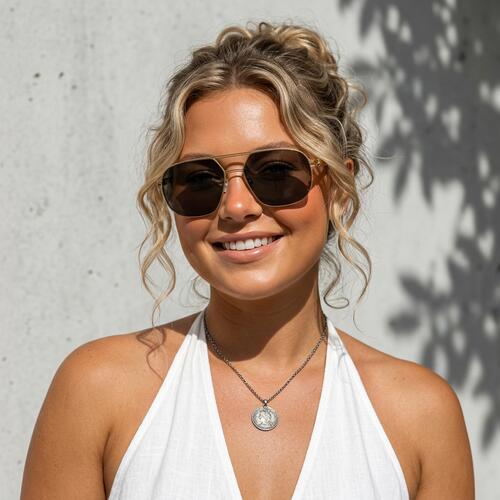 Andre Gold Aviator Sunglasses