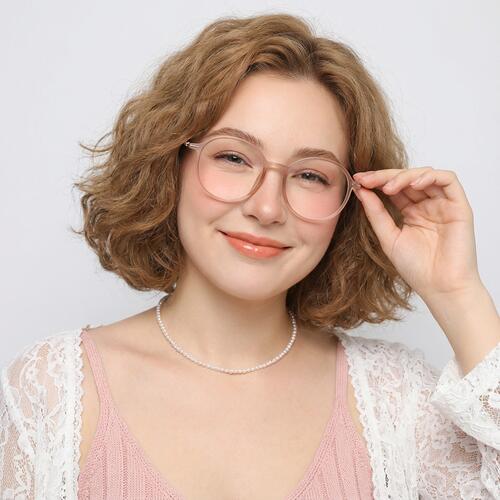 Maureen Champagnerfarbene Runde Brille