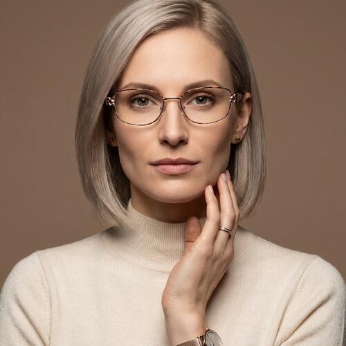 Belloc Beige Rectangle Glasses
