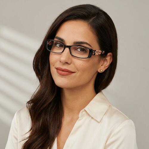 Pearl Gafas Rectangulares Negras