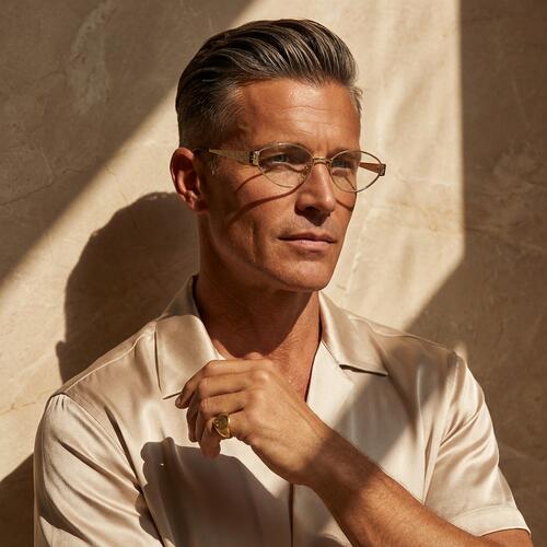 Elowen Goldene Ovale Brille