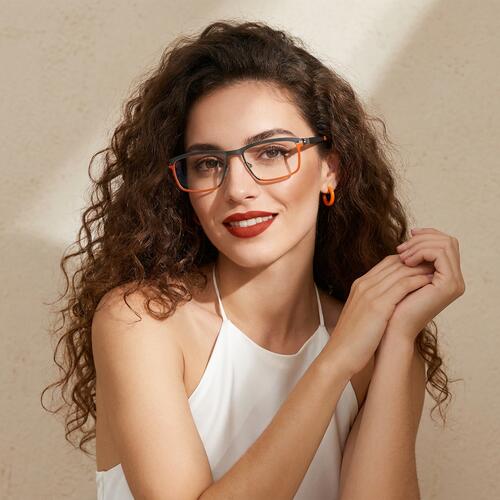 Hughes Orange Rechteckige Brille