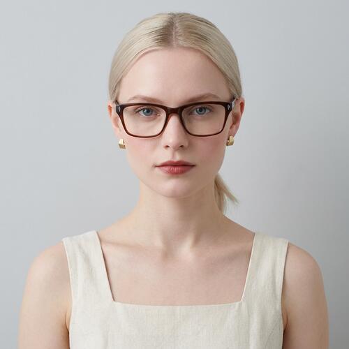 Joan Gafas Rectangulares Marrones