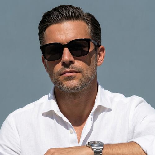 Amy Black Square Sunglasses