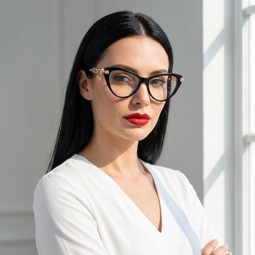 Adrienne Black Cat Eye Glasses