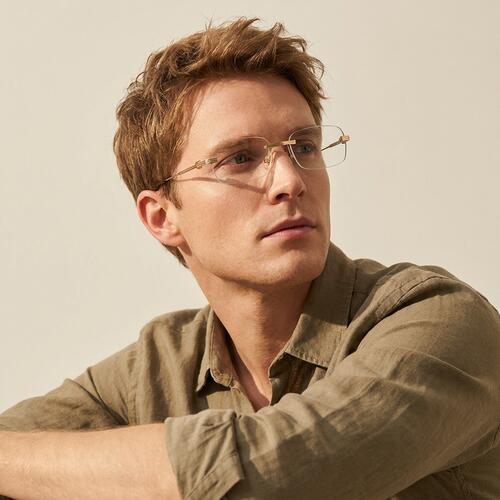 Aimee Gold Rectangle Glasses