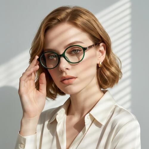Odelia Grüne Ovale Brille