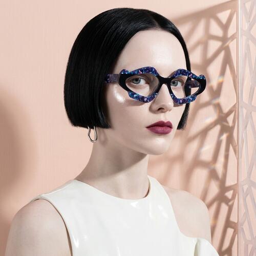 Plecas Blue Geometric Glasses