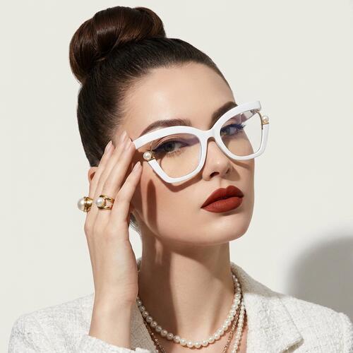 Halona White Cat Eye Glasses