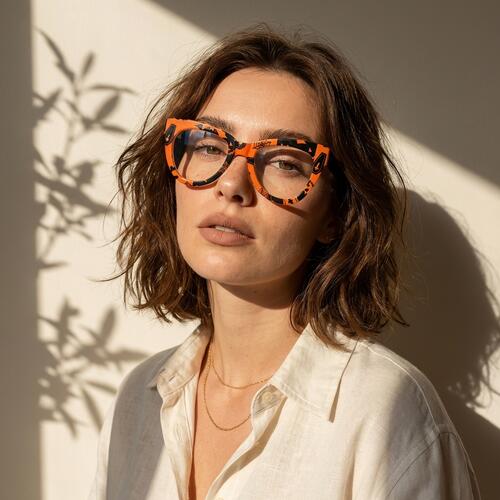 Eileen Orange Cat Eye Glasses