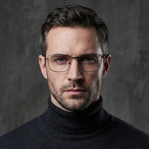 Kennan Black Rectangle Glasses