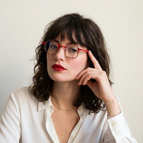 Augu Gafas Cuadradas Redondas Rojas