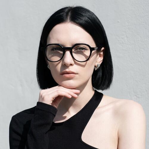 Janet Black Round Glasses