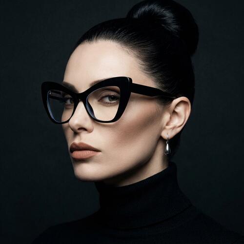 Huggins Black Cat Eye Glasses
