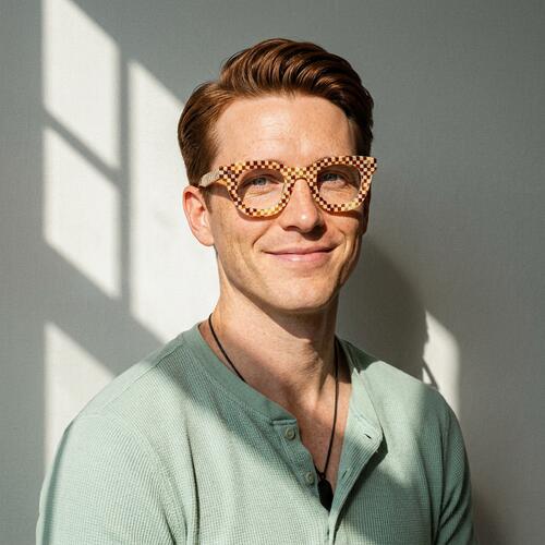 James Gelbe Runde Brille