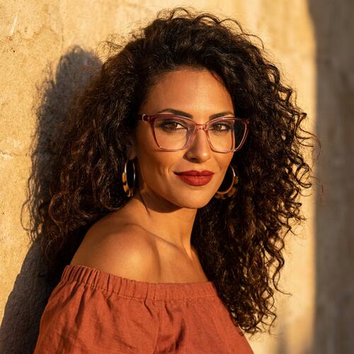 Frances Red Rectangle Glasses