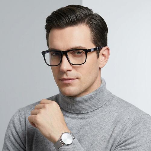 Mackinto Schwarze Quadratische Brille