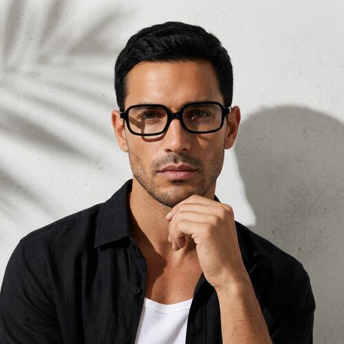 Osborn Black Rectangle Glasses