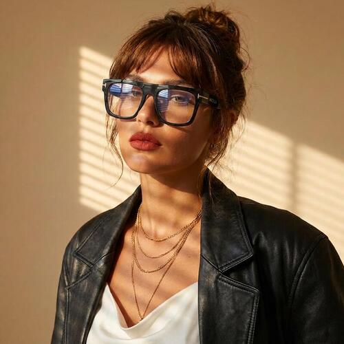 Vibrant Gafas Cuadradas Negras
