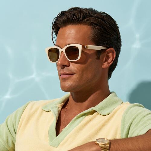 Diana White Square Sunglasses