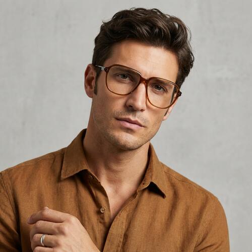 More Braune Quadratische Brille