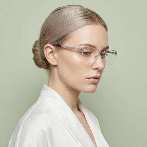 Simpson Silberne Browline Brille
