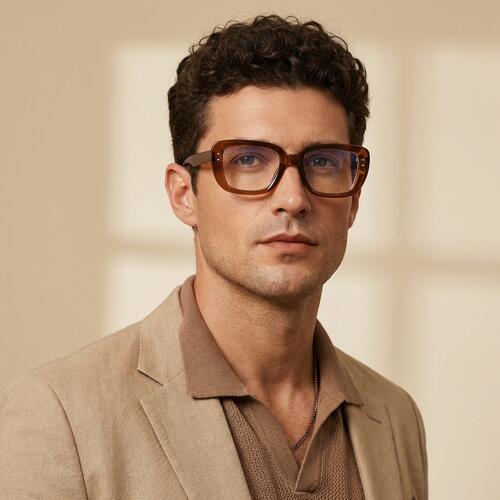 Wallis Gafas Rectangulares Marrones