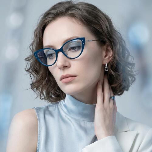 Wright Blue Cat Eye Glasses