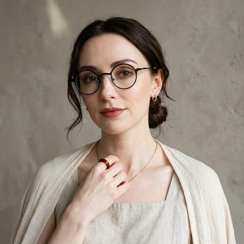 Rosa Black Round Glasses