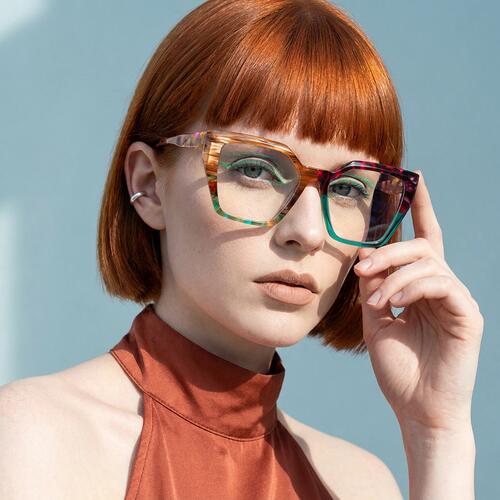 Melvina Green Square Glasses
