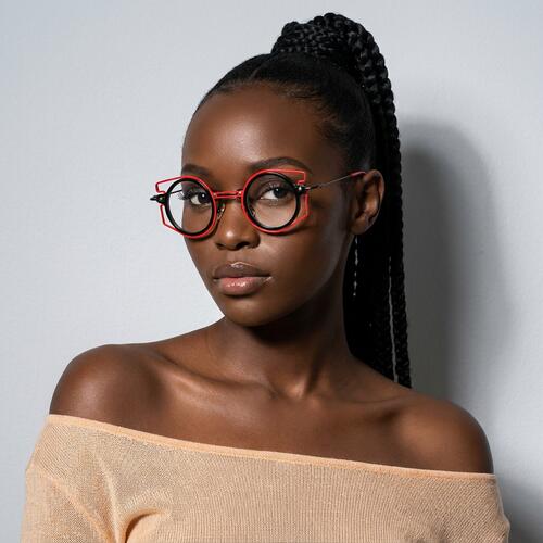 Maisie Black Round Glasses