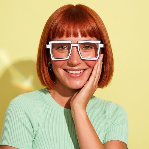 Flossie Gafas Cuadradas Blancas