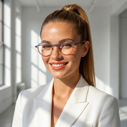 Cook Blue Round Glasses