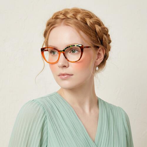 Sid Orange Cat Eye Glasses