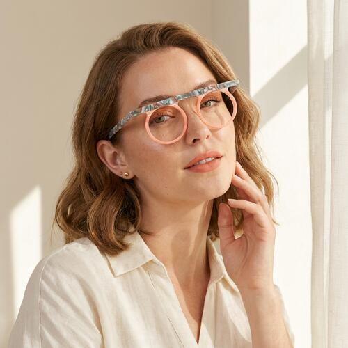Danielle Orange Round Glasses