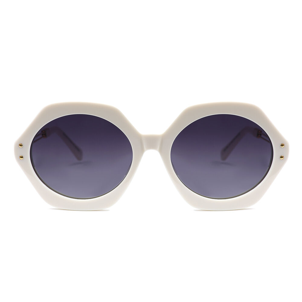 Mathilde Beige Geometric Sunglasses