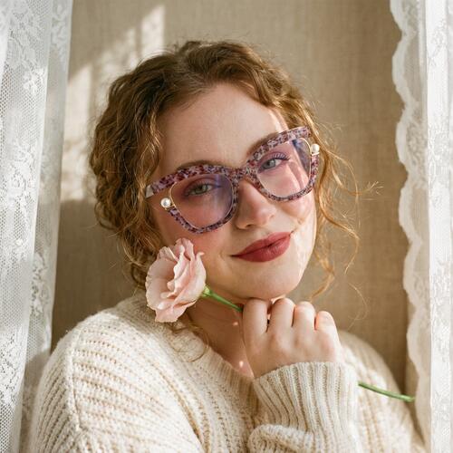 Halona Pattern Cat Eye Glasses