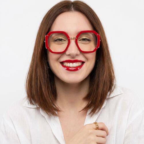 Megre Lunettes Géométriques Rouges